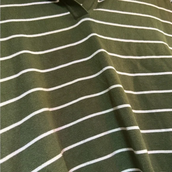 Kate Kasin Green Striped Polo Shirt - Picture 5 of 5